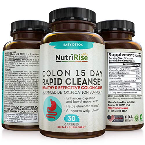 Colon Cleanser Detox for Weight Loss. 15 Day Fast-Acting Extra-Strength Cleanse with Probiotic & Natural Laxatives for Constipation Relief & Bloating Support. 30 Detox Pills to Detoxify & Boost Energy