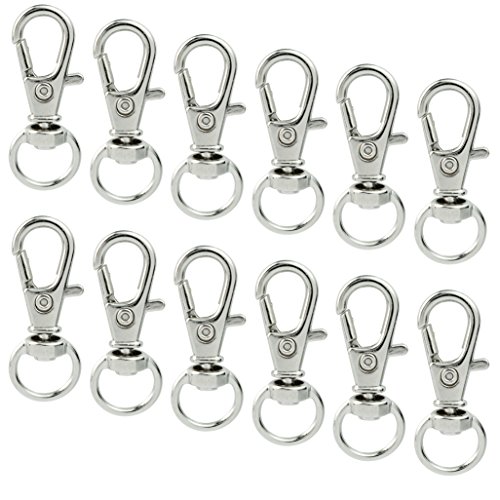 50 pcs Swivel Clasps Lanyard Snap Hook,cnomg Metal Swivel Lanyard Snap Hook Lobster Claw Clasp