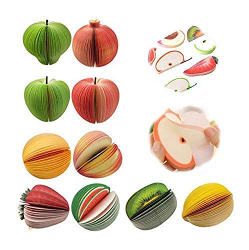 10 Styles 3D Fruit Shaped Portable Mini Sticky Notes Memo Scratch Pads Paper Notepads for Office School Holiday Gifts