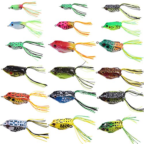 Croch Hollow Body Frog Lure Weedless Topwater Kit (18 PCS)