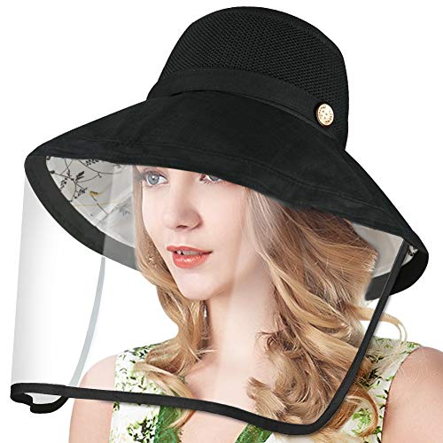 WAYCOM Removable Protective Hat Premium Cotton Packable Travel Bucket Beach Sun Hat