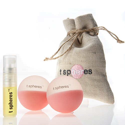 T Spheres Perk Up, Aromatherapy Infused Massage Ball Set (Peppermint & Pink Grapefruit Aroma), 45mm (Golf Ball Size)