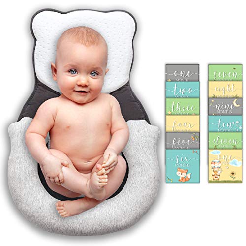 Infant Support Newborn Lounger Pillow - Portable Baby Bed - Baby Anti Roll Pillow Sleep Positioner - Head Support Bassinet Insert Newborn Sleep Pillow for Crib Baby Snuggle Mattress Prevent Flat Head