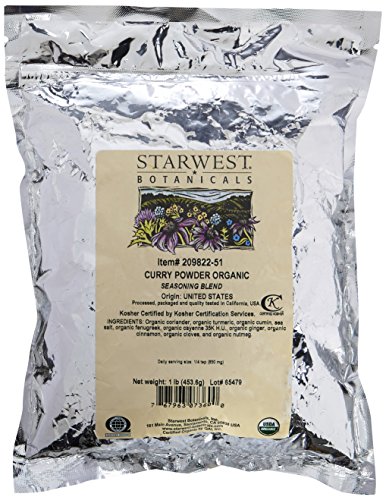 Starwest Botanicals Organic Curry Powder Spice Blend, 1 Pound Bulk Bag