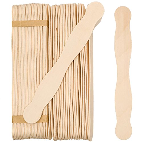 Wooden 8” Fan Handles, Wedding Programs, or Paint Mixing, Pack 100, Jumbo Craft Popsicle Sticks for Auction Bid Paddles, Wooden Wavy Flat Stems for Any DIY Crafting Supplies Kit, by Woodpeckers