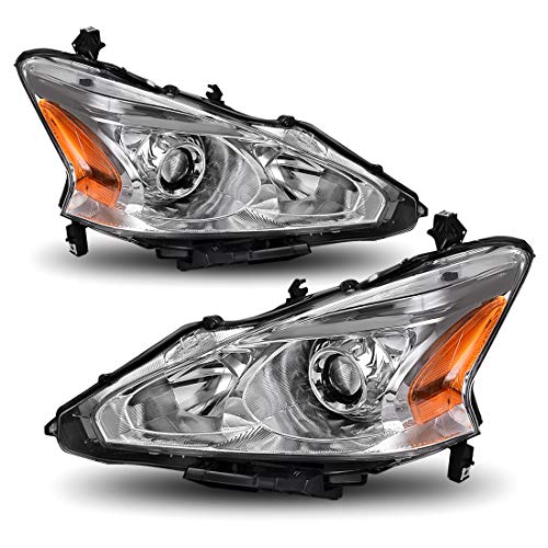 AUTOSAVER88 Headlight Assembly Compatible with 2013-2015 Nissan Altima Chrome Housing