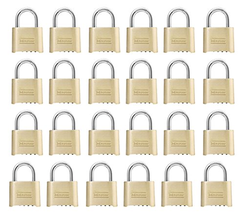 Master Lock 175D Resettable Set-Your-Own Combination Lock, Die-Cast, with 1-inch Shackle, 24-Pack