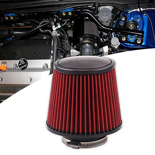 RYANSTAR 76mm 3' High Flow Round Tapered Cone Closed-Top Cool Air Filter Cleaner