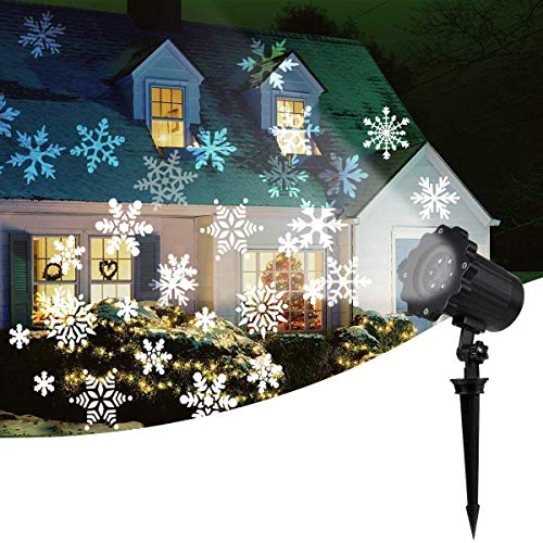 Snow Storm Projector Lights Outdoor Garden Stake Light LED Snowflake Lights Waterproof Landscape Remote Snowflakes for Indoor Gardens Homes Wedding Lawn Patio Holiday Party Decor