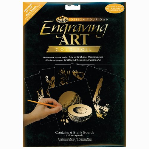 Royal Langnickel 8-Inch by 10-Inch Foil Engraving Art Blank Boards, Gold