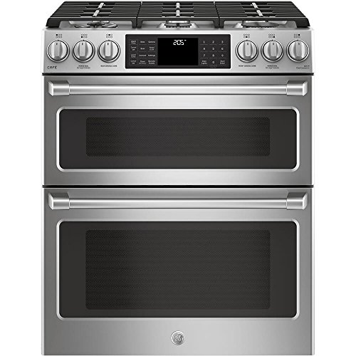GE Cafe C2S995SELSS 30 Inch Slide-in Dual Fuel Range with Sealed Burner Cooktop in Stainless Steel