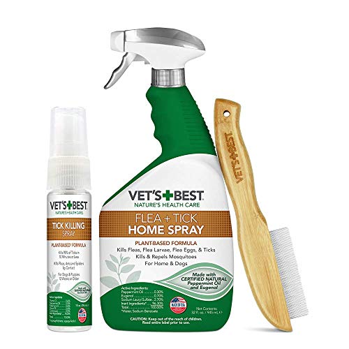 Vet's Best Flea and Tick Combo Kit | Tick Killing Spray for Dogs | Flea Treatment with Certified Natural Oils