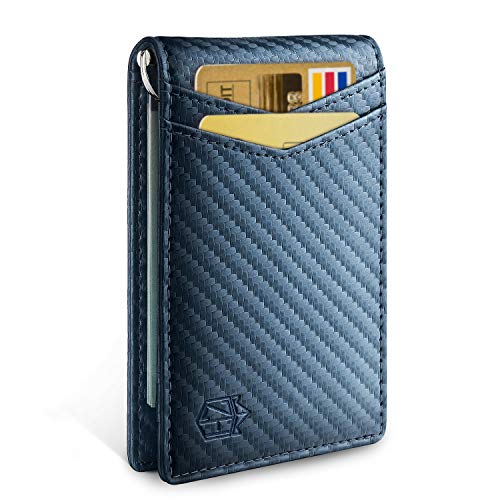 Zitahli Minimalist Slim Bifold Front Pocket Wallet with Money Clip for men,Effective RFID Blocking & Smart Design