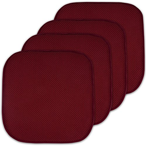 4 Pack Memory Foam Honeycomb Nonslip Back 16' x16' Chair/Seat Cushion Pad