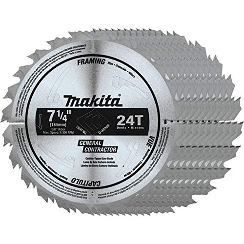 Makita D-45989-10 7-1/4' 24T Carbide-Tipped Circular Saw Blade, Framing/General Purpose, 10/pk