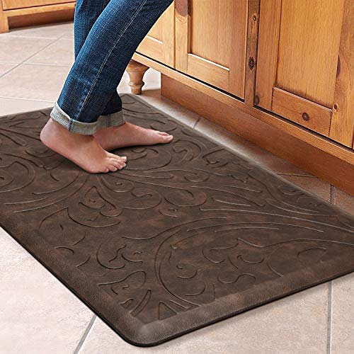 KMAT Kitchen Mat Cushioned Anti-Fatigue Floor Mat Waterproof Non-Slip Standing Mat Ergonomic Comfort Floor Mat Rug for Home,Office,Sink,Laundry,Desk 20'(W) x 30'(L),Brown