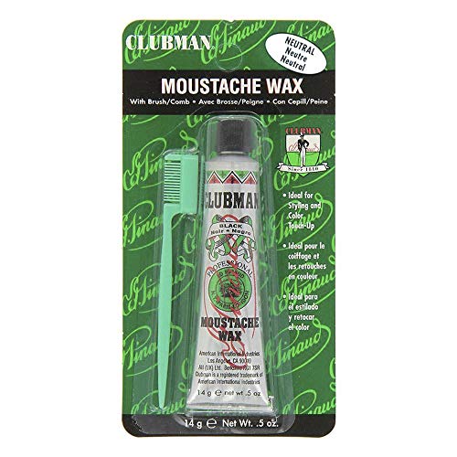 Clubman Moustache Wax with Brush Comb - Neutral 14g
