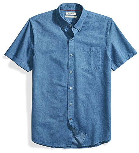 Amazon Brand - Goodthreads Men's Standard-Fit Short-Sleeve Oxford Shirt w/Pocket, Indigo, Large