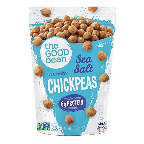 The Good Bean Crunchy Chickpeas Snacks, Sea Salt, 6 Ounce (Pack of 6)