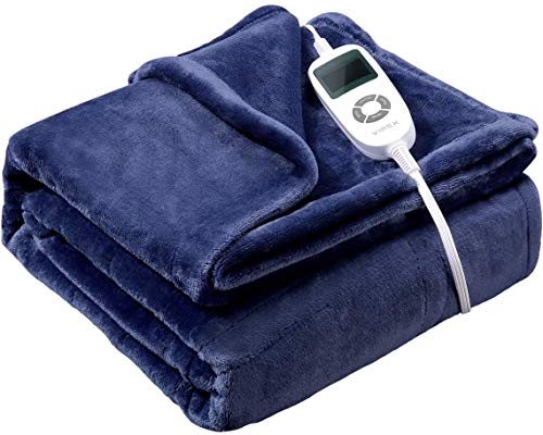 Vipex Heated Blanket, Flannel Electric Heated Blanket Throw with 10 Heating Levels & Auto-Off Timer Settings, ETL Certified & Full-Body Fast Heating, Machine Washable, 50' x 60',