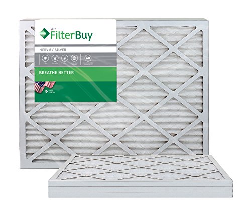 FilterBuy 20x30x1, Pleated HVAC AC Furnace Air Filter, MERV 8, AFB Silver, 4-Pack