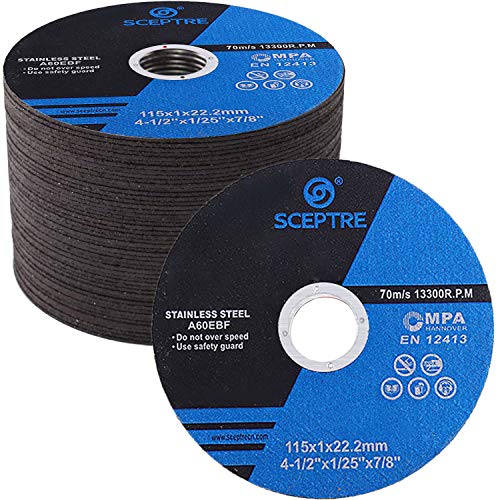 50 Pack 4-1/2'x7/8' Cut Off Wheel, Metal & Stainless Steel Cutting Wheel, Thin Metal Cutting Disc for Angle Grinder
