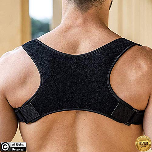 Posture Corrector for Men and Women | Discreet Under Clothes Comfortable and Effective Clavicle Brace for Neck Shoulder Back Pain Relief Fully Adjustable Spinal Brace for Slouching