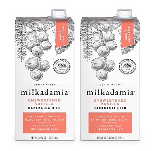 milkadamia Macadamia Milk, Unsweetened Vanilla - 32 Oz, 2 Count