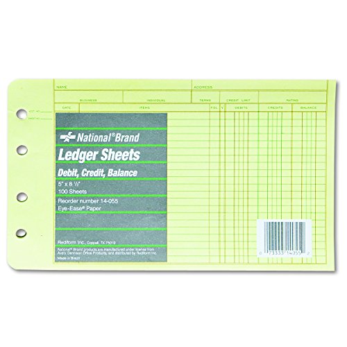 Rediform Extra Sheets for 4-Ring Ledger Binder, 5 x 8.5 Inches, 100 per Pack (14-055)