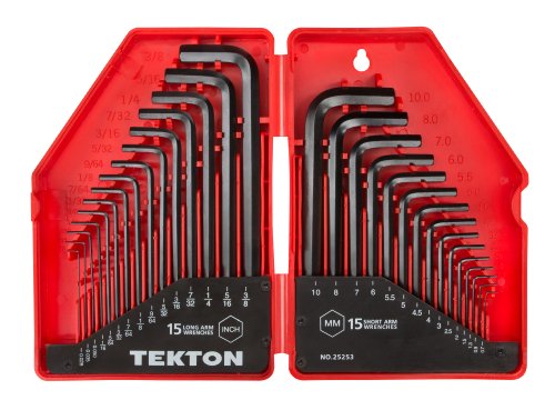 TEKTON Hex Key Wrench Set, 30-Piece (.028-3/8 inch, 0.7-10 mm) | 25253