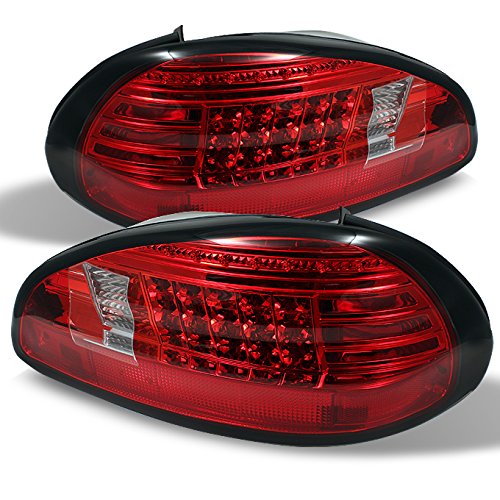 For 97-03 Pontiac Grand Prix Red Clear Rear LED Tail Lights Brake Lamps Replacement Pair Left + Right