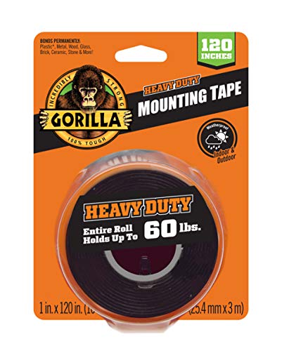 Gorilla Heavy Duty Double Sided Mounting Tape XL, 1' x 120', Black (Pack of 1)