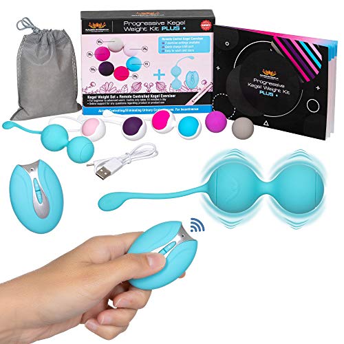 Ben Wa Progressive Kegel Weight Kit PLUS +: 6 Balls for Woman Tightening+ Remote Controlled Kegel, Beginner to Advance Strengthen Pelvic Floor Muscle Recovery & Resolves Incontinence & Bladder Control