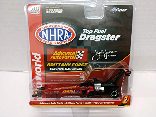 Auto World NHRA Top Fuel Dragster Advance Auto Parts Brittany Force Dragster HO Scale Electric Slot Car