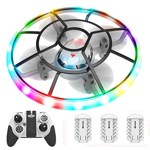HASAKEE Q7 Mini Drone for Kids Beginners,RC Helicopter Quadcopter with Altitude Hold,Neno Light,3 Batteries and Remote Control,Kids Gifts Toys for Boys Girls