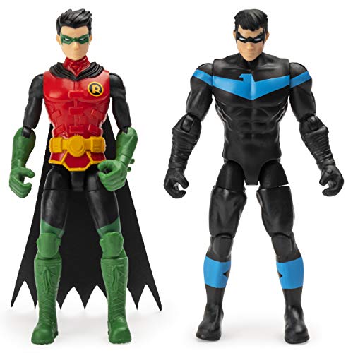 BATMAN, 4-Inch ROBIN and NIGHTWING Action Figures with 6 Mystery Accessories