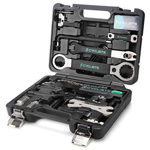 23 Piece Bike Tool Kit - Bicycle Repair Tool Box Compatible - Mountain/Road Bike Maintenance Tool Set With Storage Case (CT-K01-23)