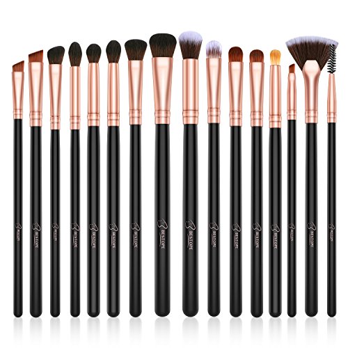 BESTOPE Eye Makeup Brushes, 16 Pcs Professional Eye Brush Set Eyeshadow, Eyebrow, Blending, Fan, Eyelash, Make Up Brushes with Premium Wooden Handles & Soft Synthetic Hairs