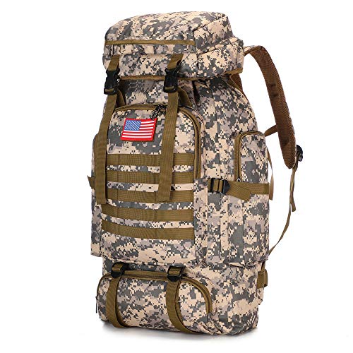 70l Hiking Backpack for Men Waterproof Military Camping Rucksack Travel Daypack (CityCamo)