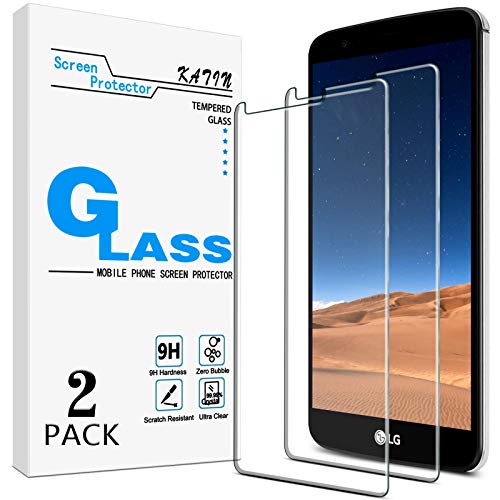 KATIN LG Stylo 3 Plus Screen Protector - [2-Pack] (Japan Tempered Glass) for LG Stylo 3 Plus Screen Protector Anti-Scratch, Bubble Free