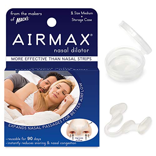 AIRMAX Nasal Dilator for Better Sleep - Natural, Comfortable, Anti Snoring Device, Snoring Solution for Maximum Airflow & Easier Breathing (Medium - Clear)