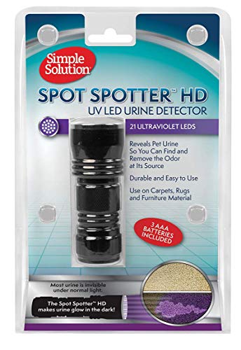 Simple Solution UV Pet Urine Detector | Spot and Eliminate Dog and Cat Urine Stains | 21 UV LED Lights Reveal Stains for Targeted Cleanup