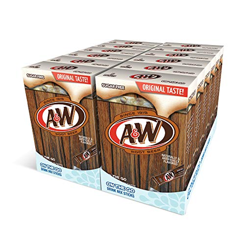 A&W, Root Beer – Powder Drink Mix - (12 boxes, 72 sticks) – Sugar Free & Delicious, Makes 72 flavored water beverages