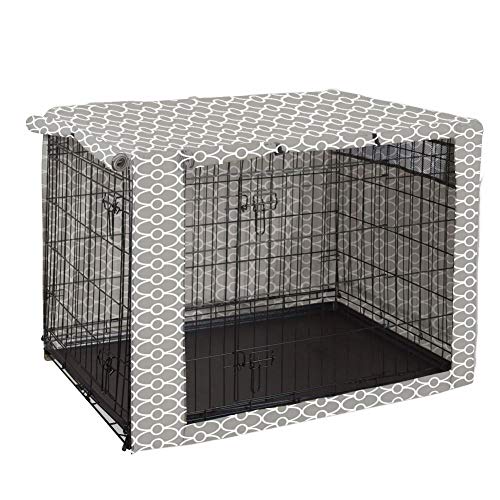 Dog Crate Cover Durable Polyester Pet Kennel Cover Universal Fit for Wire Dog Crate - Fits Most 30' inch Dog Crates - Cover only-Gray-30
