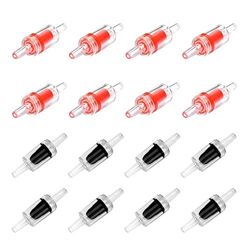 BornFeel Plastic One Way Non-Return Check Valves 16pcs Aquarium Air Pump Accessories for Fish Tank Air Line Tube Tubing Hose Pipe Fitting Clear