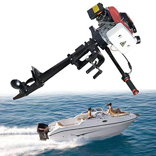 SICAN New 4HP Boat Engine Heavy Duty 4 Stroke Outboard Motor Air Cooling System 52CC Boat Engine-Full Saltwater and Freshwater Compatibility