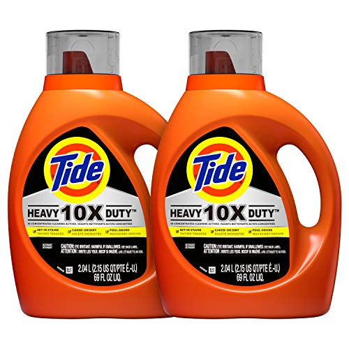 Tide 10x Heavy Duty Liquid Laundry Detergent, 72 Total Loads, 69 Fl Oz, Pack of 2