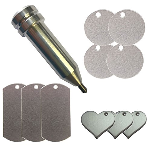 Chomas Creations Etching/Engraving Tool for Maker and Explore and Metal Stamping Blanks: Round, Heart, and Dog Tags