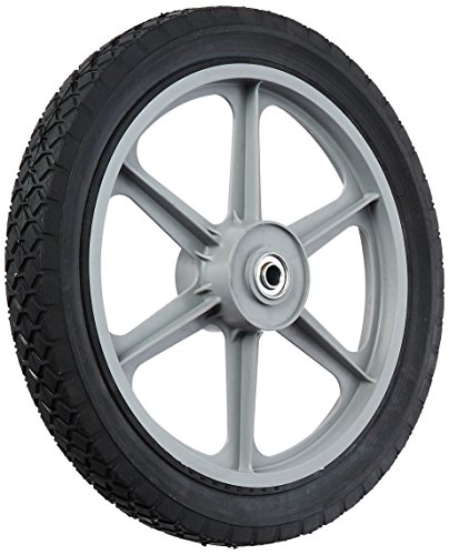 MaxPower 335110 14' x 1.75' Spoked Plastic Wheel with Diamond Tread, Black