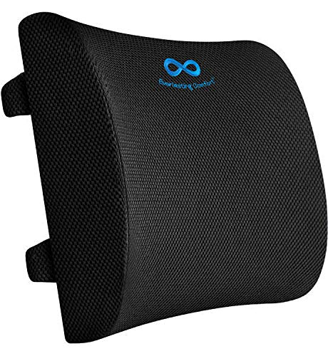 Everlasting Comfort Lumbar Support Pillow for Office Chair - Pure Memory Foam Lumbar Cushion for Car (Black)